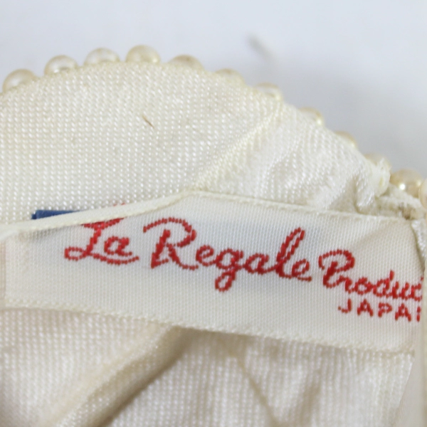 Vintage La Regale Beaded Clutch Bag Purse Faux Pearls Japan Prom Wedding