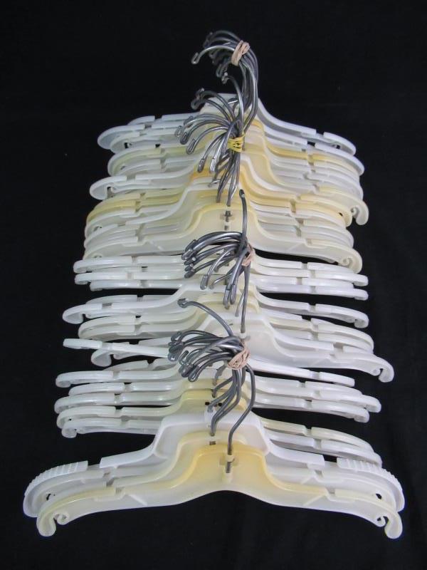Lot of 40 White Kid's Plastic Retail Hangers Hook Double Notched Children Store