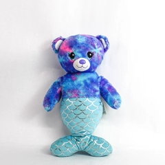 2019 Retired Build A Bear Workshop Multicolor Teddy Bear Mermaid Plush 