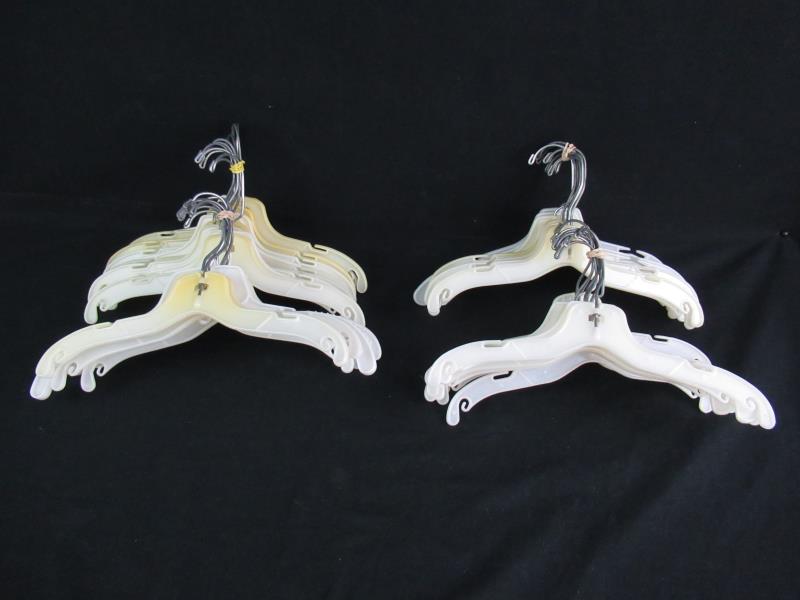 Lot of 40 White Kid's Plastic Retail Hangers Hook Double Notched Children Store