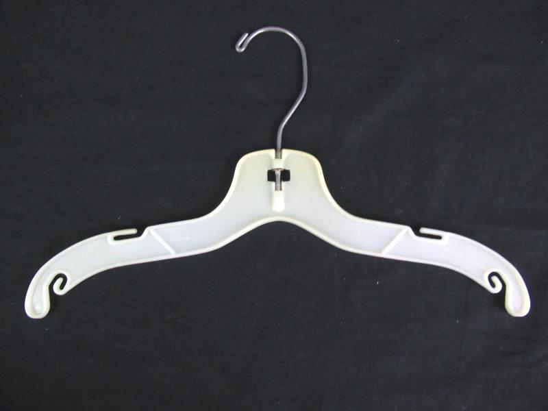 Lot of 40 White Kid's Plastic Retail Hangers Hook Double Notched Children Store