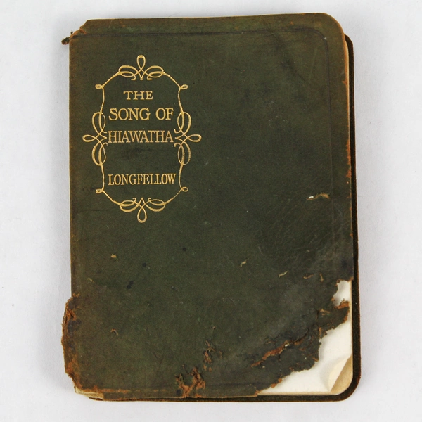 Vintage Miniature The Song of Hiawatha By Longfellow Green Leather Cover
