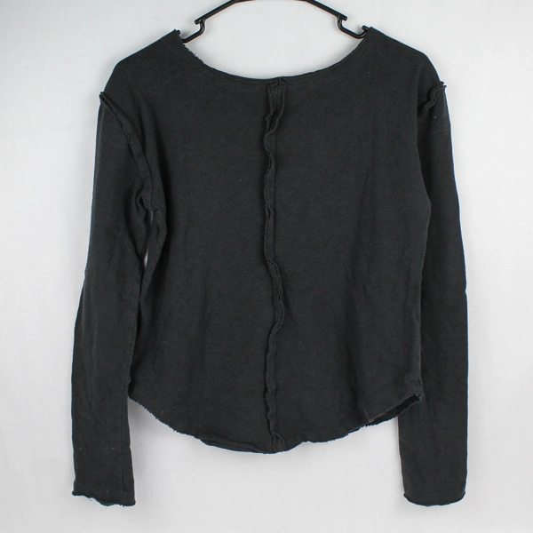 Banjara Black Long Sleeve Women's Top Size S 100% Cotton Inside-Out Style