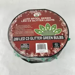 Santa's Forest 200 LED Spool Series C5 Green Glitter Christmas Light String