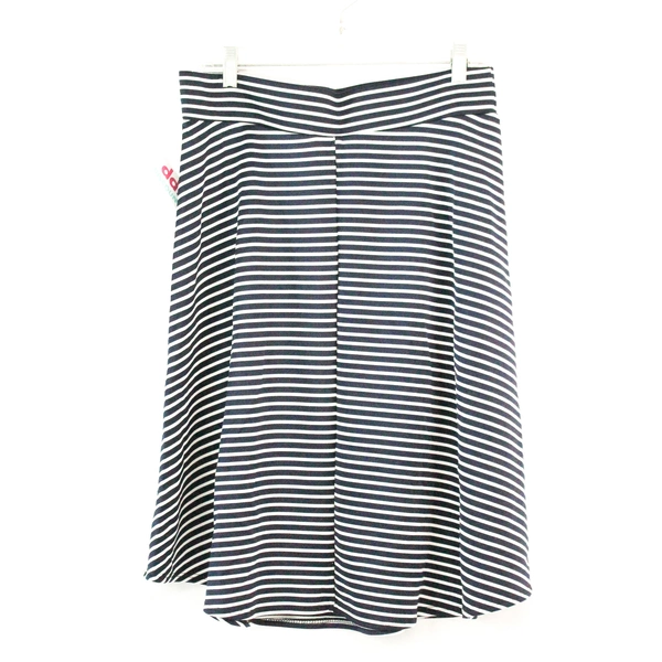 American City Wear Women's Midi Skirt Dark Blue White Striped Size L