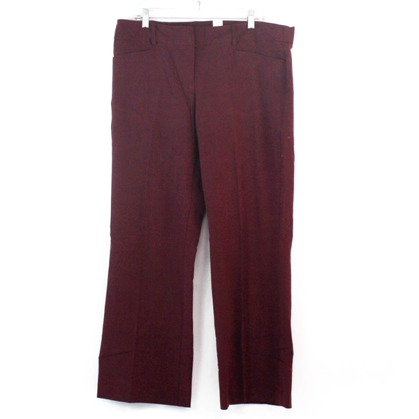 Dressbarn Petite Women's Burgundy Straight Leg Slacks Size 16P