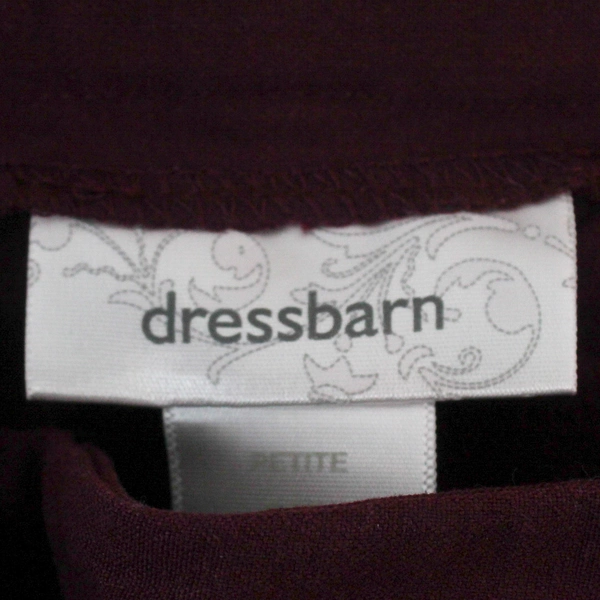 Dressbarn Petite Women's Burgundy Straight Leg Slacks Size 16P