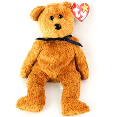 TY Beanie Baby Fuzz the Bear 1999 PE Pellets Silver Tag 