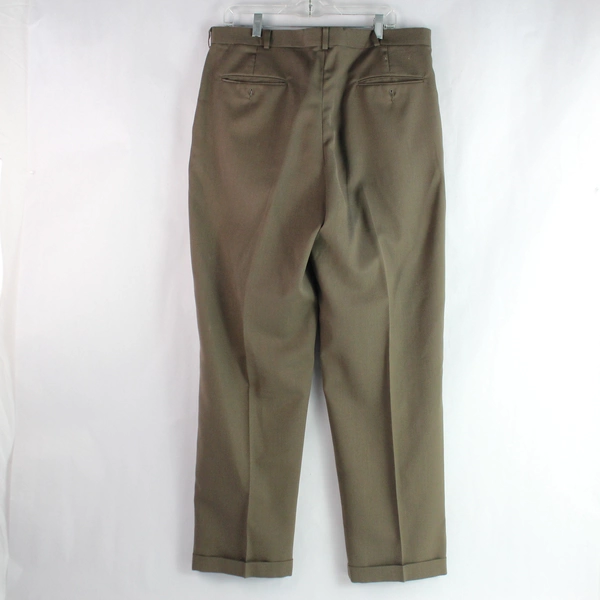 Slates Pleated Brown Dress Slacks Suit Pants Men's Size W36 x L32