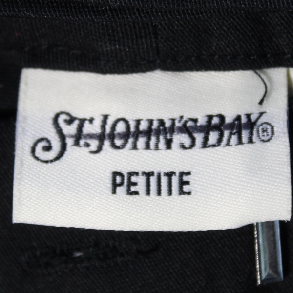 St. Johns Bay Cropped Pants Stretch Women's Size 12 Petite Black Front Pockets