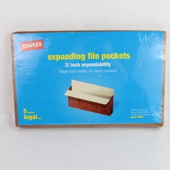 New Sealed 5 Pack Staples Expanding File Pockets Legal Size 3.5" Expandability