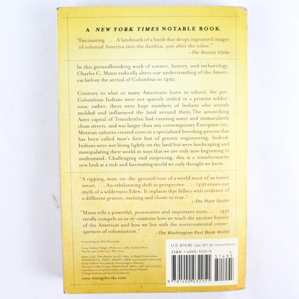 1491 by Charles C. Mann 2006 Random House Paperback First Edition
