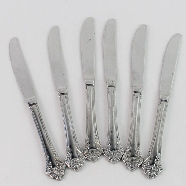 Set of 6 Reed & Barton Elegante Select Stainless Steel Dinner Knives 9"