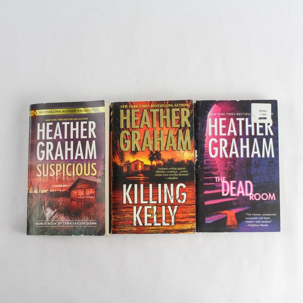 Lot of 3 Heather Graham Mystery Novels Killing Kelly The Dead Room Suspicious