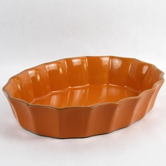 Cerutil Stoneware Portugal Orange Casserole Baking Serving Dish 12"