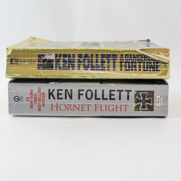Lot of 2 Ken Follett Novels A Dangerous Fortune & Hornet Flight PB