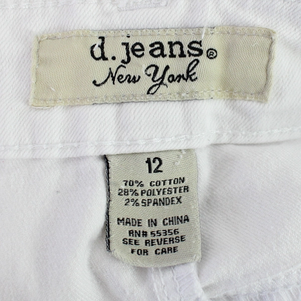 D. Jeans Women's Size 12 Capri Style White Denim Pants Jeans
