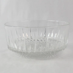 Vintage Arcoroc France Diamond Starburst Glass Fruit and Serving Bowl 9x4 in
