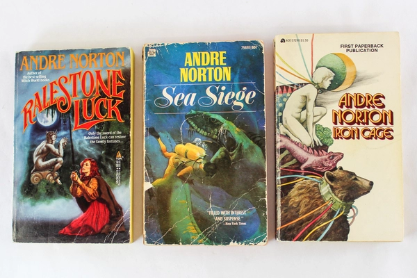 Lot of 3 Vtg PB Andre Norton Novels Iron Cage Sea Siege Ralestone Luck Ace