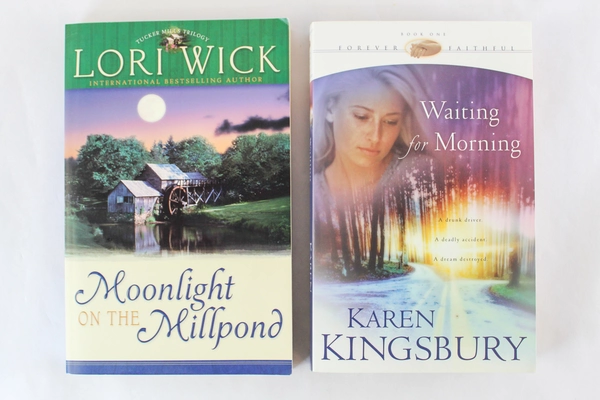 Lot of 2 PB Romance Novels Waiting For Morning Moonlight on the Mill Pond
