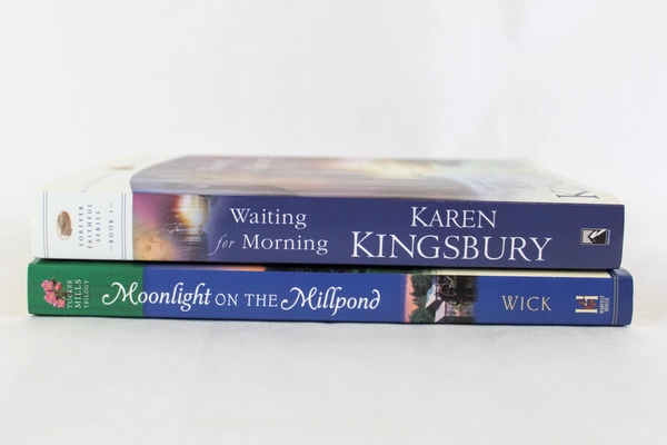 Lot of 2 PB Romance Novels Waiting For Morning Moonlight on the Mill Pond