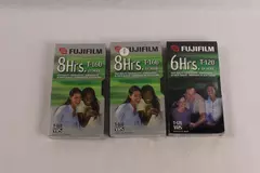 Lot of 3 Sealed Fujifilm T120 T160 VHS Tapes 6Hrs 8Hrs Blank Media
