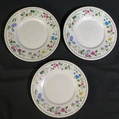Lot of 3 Vintage Farberware Stoneware Bread Butter Plates English Garden 225