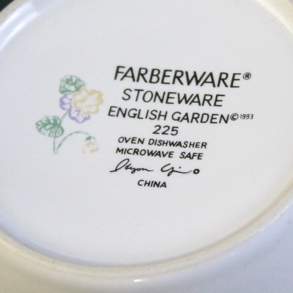 Lot of 2 Vintage Farberware English Garden Stoneware Coffee Cups 225