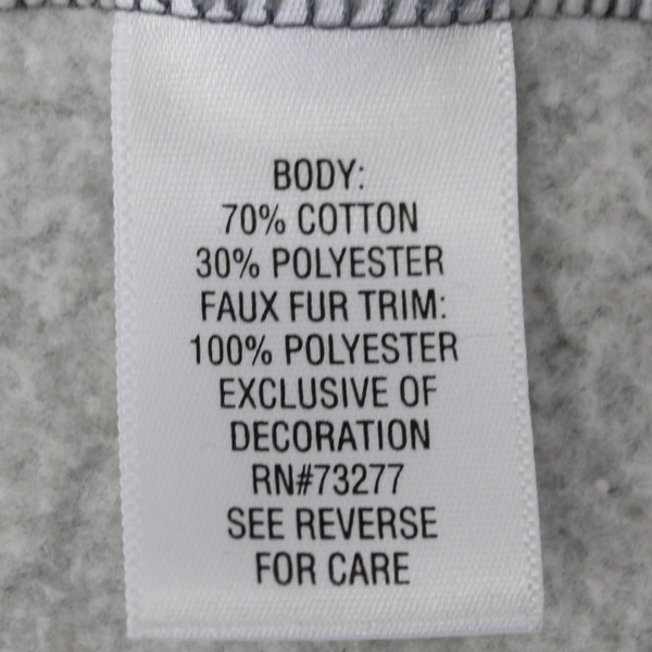 Croft & Barrow Women's Grey Sweatshirt Vest Fleece Faux Fur Collar Lining Size S