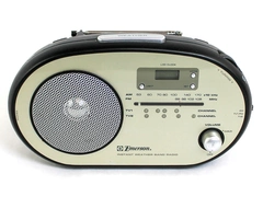 Emerson RP1103 Instant Weather Band Radio AM/FM/TV Black Tested Powers On As-Is