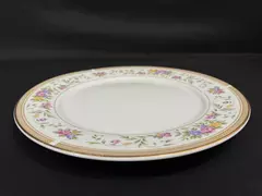 Farberware Bellini Floral 12.25" Round Platter Gold Edge Good Condition