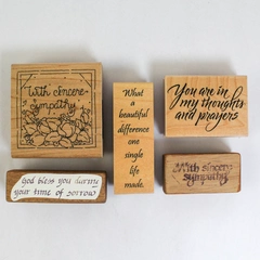 Lot of 5 Sympathy Rubber Stamps JRL Design Hero Arts Great Impressions