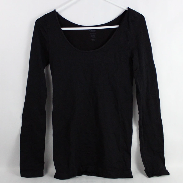 Nikibiki Women's Black Long Sleeve Stretchy Top Shirt One Size