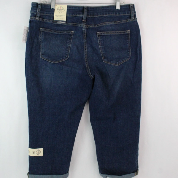 St. John's Bay Women's Blue Secretly Slender Capri Jeans 20" Inseam Size 16P
