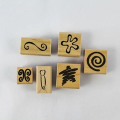 Lot of 6 Pre-owned Mounted Rubber Stamps JRL & Denami Design Crafts