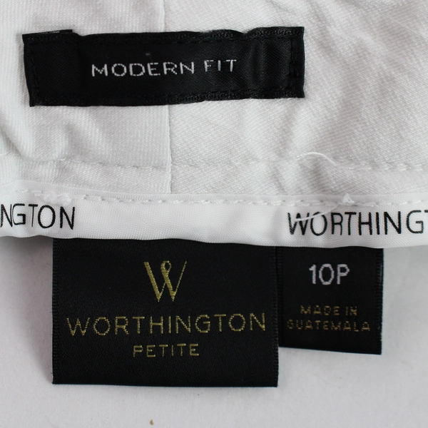 Worthington Modern Fit Women's Petite White Straight Leg Pants Size 10P