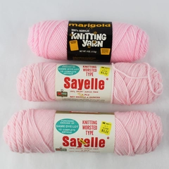 Lot of 3 Acrylic Yarn Skeins Pink Two Sayelle One Marigold Machine Washable
