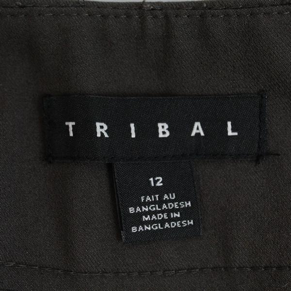 Tribal Slacks Women Size 12 Expresso Brown Comfort Waist Straight Leg