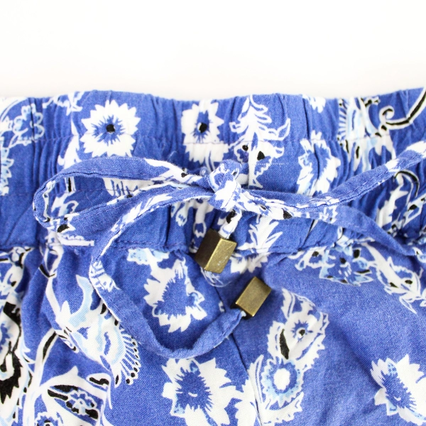Rose & Rhyme Blue Floral and Paisley Patterned Lounge Pants Women's Size Medium