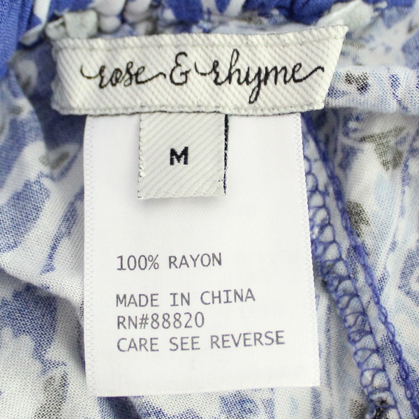 Rose & Rhyme Blue Floral and Paisley Patterned Lounge Pants Women's Size Medium