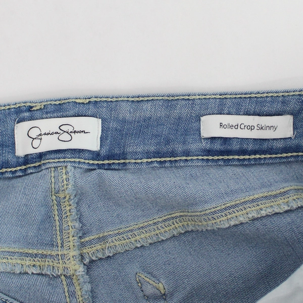 Jessica Simpson Rolled Crop Skinny Blue Jeans Women's Size 12/31
