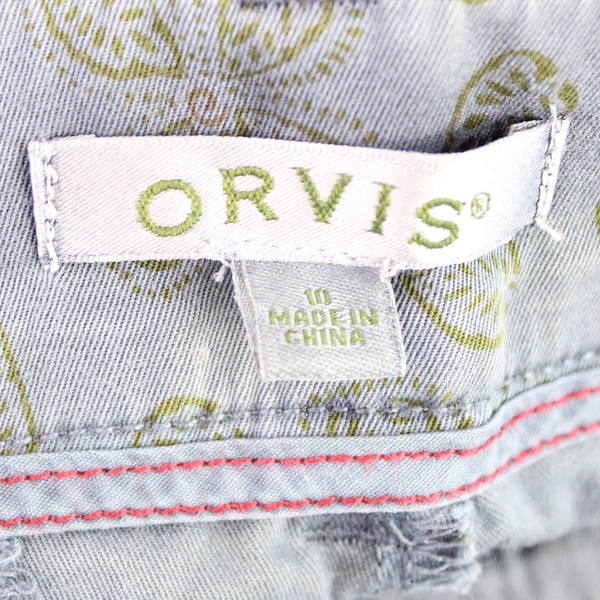 Orvis Blue Leaf Patterned Cotton Bermuda Shorts Women's Size 10