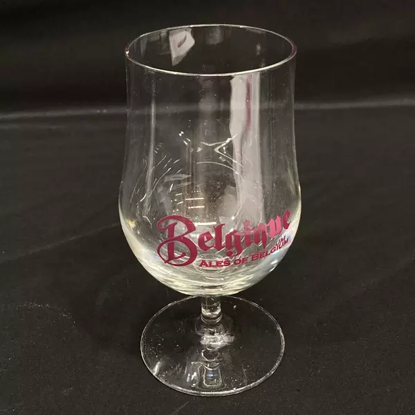 Lot Of 3 Mixed Footed Beer Glasses From Belgium De Koninck Petrus Belgique Ale