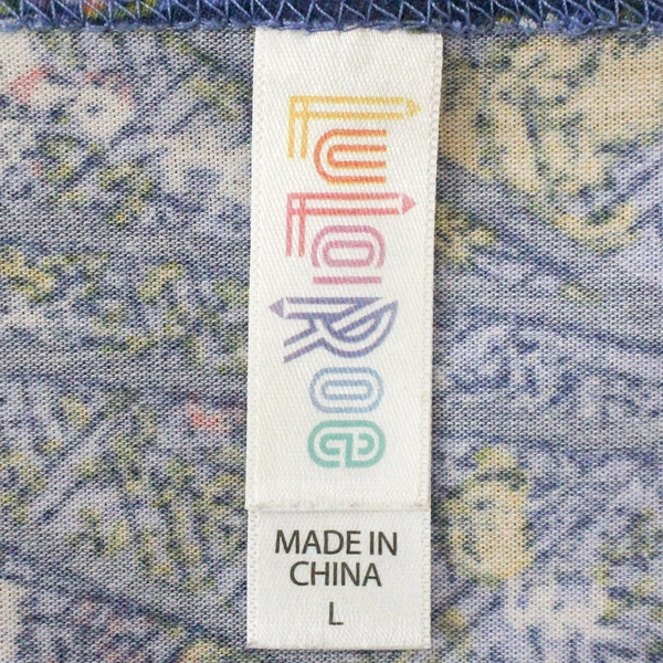 LuLaRoe Women's Blue Short Sleeve Tunic Length Round Hi-Low Hem Shirt Size L