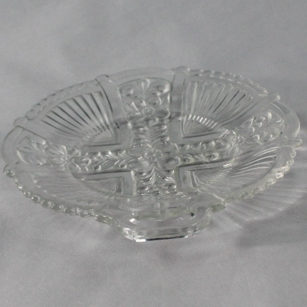 Vintage Indiana Glass Killarney Clear Floral Ribbed Bread & Butter Plate