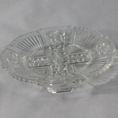 Vintage Indiana Glass Killarney Clear Floral Ribbed Bread & Butter Plate