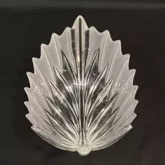 Frosted Crystal Leaf Shaped Bowl 11.25 x 8.5 x 6.25 Inch