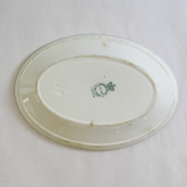 Maddock & Sons Oval Dish Green Leaf Floral Design 8" Diameter Pre-Owned