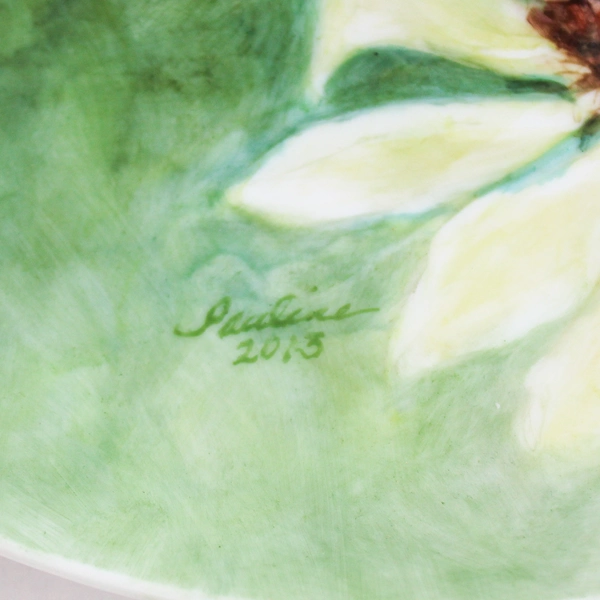 Sunflower Pauline 2013 Floral Hand Painted Plate Decor Essence Culinary Arts
