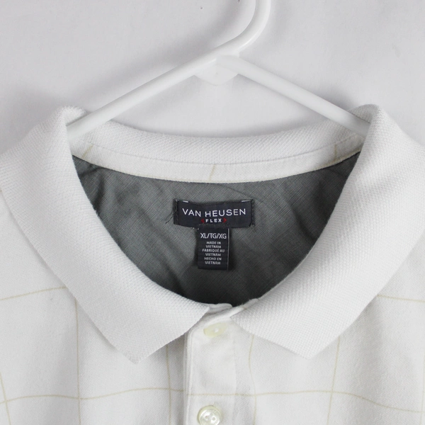 Van Heusen White Cotton Blend Polo Shirt Men's Size XL
